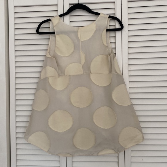 Chloe Off White / Beige Silk Blend Organza Blend Polka Dot A-line Top. - Picture 4 of 4